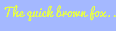 Image with Font Color E4FC4F and Background Color A4B8FF